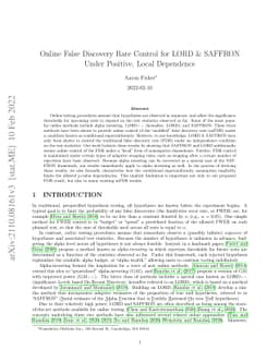 Online False Discovery Rate Control for LORD & SAFFRON Under Positive,
  Local Dependence