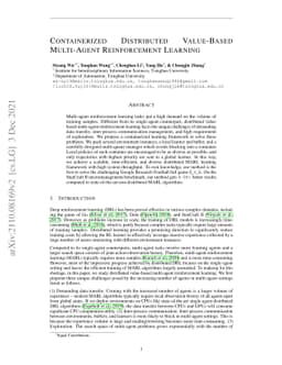 Containerized Distributed Value-Based Multi-Agent Reinforcement Learning