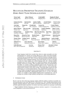Multitask Prompted Training Enables Zero-Shot Task Generalization