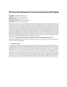 3D Human Pose Estimation for Free-form Activity Using WiFi Signals