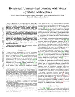 Hyperseed: Unsupervised Learning with Vector Symbolic Architectures
