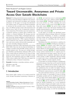 Toward Uncensorable, Anonymous and Private Access Over Satoshi
  Blockchains