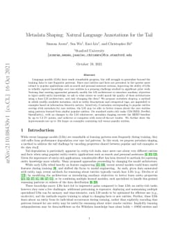 Metadata Shaping: Natural Language Annotations for the Tail