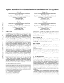 Hybrid Mutimodal Fusion for Dimensional Emotion Recognition