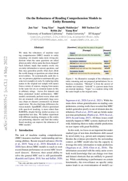 On the Robustness of Reading Comprehension Models to Entity Renaming
