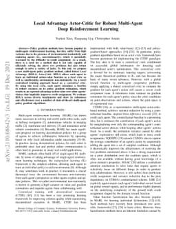 Local Advantage Actor-Critic for Robust Multi-Agent Deep Reinforcement
  Learning
