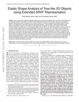 Elastic Shape Analysis of Tree-like 3D Objects using Extended SRVF
  Representation