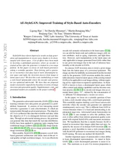 AE-StyleGAN: Improved Training of Style-Based Auto-Encoders