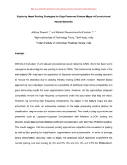 Exploring Novel Pooling Strategies for Edge Preserved Feature Maps in
  Convolutional Neural Networks