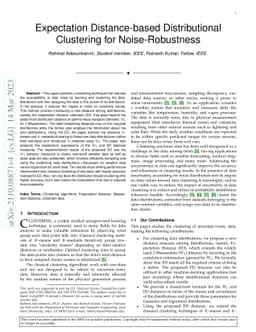 Expectation Distance-based Distributional Clustering for
  Noise-Robustness