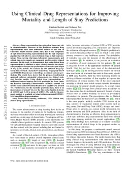 Using Clinical Drug Representations for Improving Mortality and Length
  of Stay Predictions