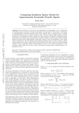 Computing Semilinear Sparse Models for Approximately Eventually Periodic
  Signals