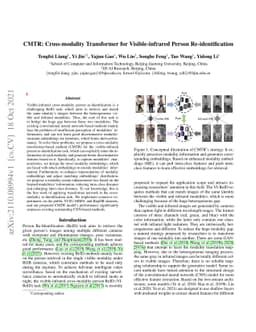 CMTR: Cross-modality Transformer for Visible-infrared Person
  Re-identification