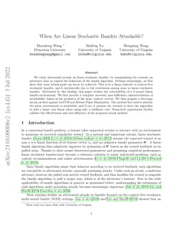 When Are Linear Stochastic Bandits Attackable?