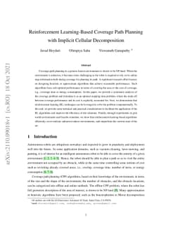 Reinforcement Learning-Based Coverage Path Planning with Implicit
  Cellular Decomposition