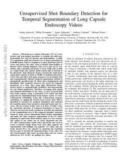Unsupervised Shot Boundary Detection for Temporal Segmentation of Long
  Capsule Endoscopy Videos