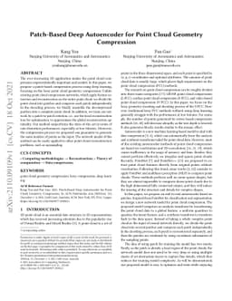 Patch-Based Deep Autoencoder for Point Cloud Geometry Compression