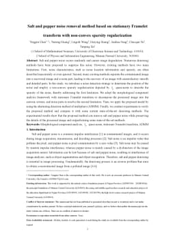 Salt and pepper noise removal method based on stationary Framelet
  transform with non-convex sparsity regularization