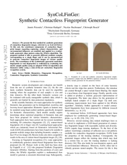 SynCoLFinGer: Synthetic Contactless Fingerprint Generator