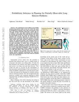 Probabilistic Inference in Planning for Partially Observable Long
  Horizon Problems