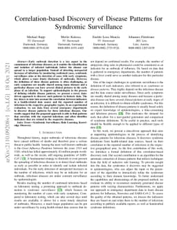 Correlation-based Discovery of Disease Patterns for Syndromic
  Surveillance