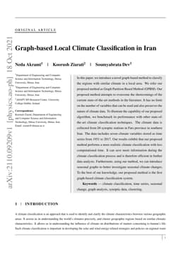 Graph-based Local Climate Classification in Iran