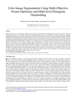 Color Image Segmentation Using Multi-Objective Swarm Optimizer and
  Multi-level Histogram Thresholding