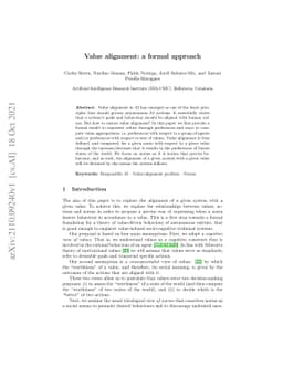 Value alignment: a formal approach