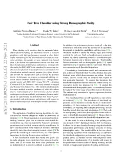 Fair Tree Classifier using Strong Demographic Parity