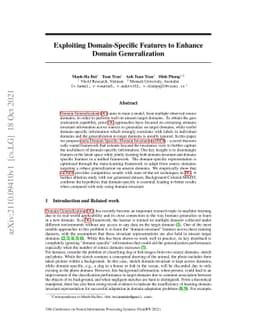 Exploiting Domain-Specific Features to Enhance Domain Generalization