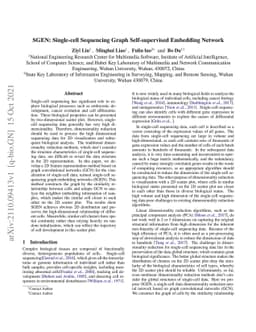 SGEN: Single-cell Sequencing Graph Self-supervised Embedding Network