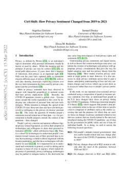 Ctrl-Shift: How Privacy Sentiment Changed from 2019 to 2021