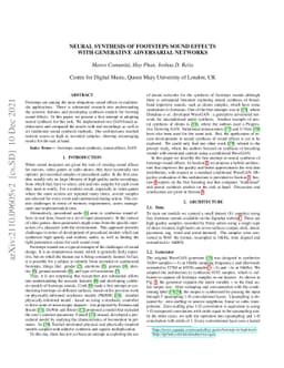 Neural Synthesis of Footsteps Sound Effects with Generative Adversarial
  Networks