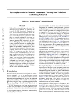 Tackling Dynamics in Federated Incremental Learning with Variational
  Embedding Rehearsal