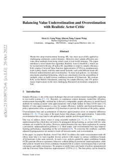 Balancing Value Underestimation and Overestimation with Realistic
  Actor-Critic