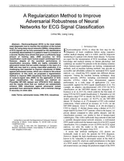 A Regularization Method to Improve Adversarial Robustness of Neural
  Networks for ECG Signal Classification