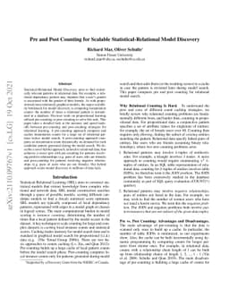 Pre and Post Counting for Scalable Statistical-Relational Model
  Discovery