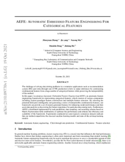 AEFE: Automatic Embedded Feature Engineering for Categorical Features