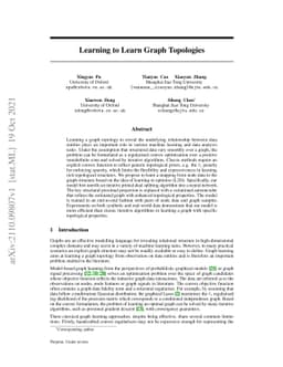 Learning to Learn Graph Topologies