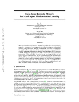 State-based Episodic Memory for Multi-Agent Reinforcement Learning