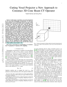 Cutting Voxel Projector a New Approach to Construct 3D Cone Beam CT Operator