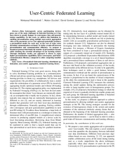 User-Centric Federated Learning