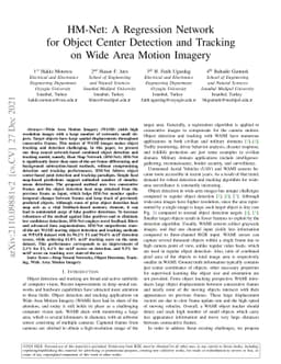 HM-Net: A Regression Network for Object Center Detection and Tracking on
  Wide Area Motion Imagery