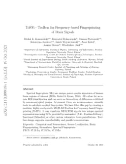 ToFFi -- Toolbox for Frequency-based Fingerprinting of Brain Signals