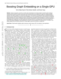 Boosting Graph Embedding on a Single GPU