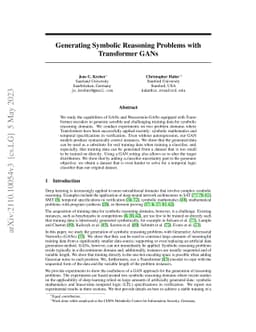 Generating Symbolic Reasoning Problems with Transformer GANs