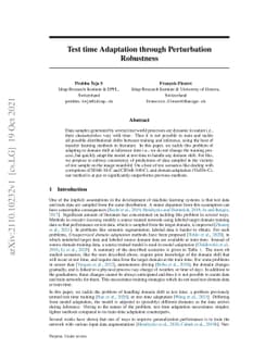 Test time Adaptation through Perturbation Robustness