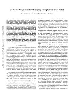 Stochastic Assignment for Deploying Multiple Marsupial Robots
