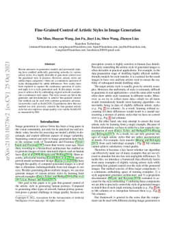 Fine-Grained Control of Artistic Styles in Image Generation