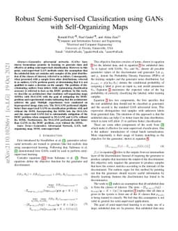 Robust Semi-Supervised Classification using GANs with Self-Organizing
  Maps